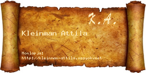 Kleinman Attila névjegykártya