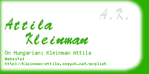 attila kleinman business card